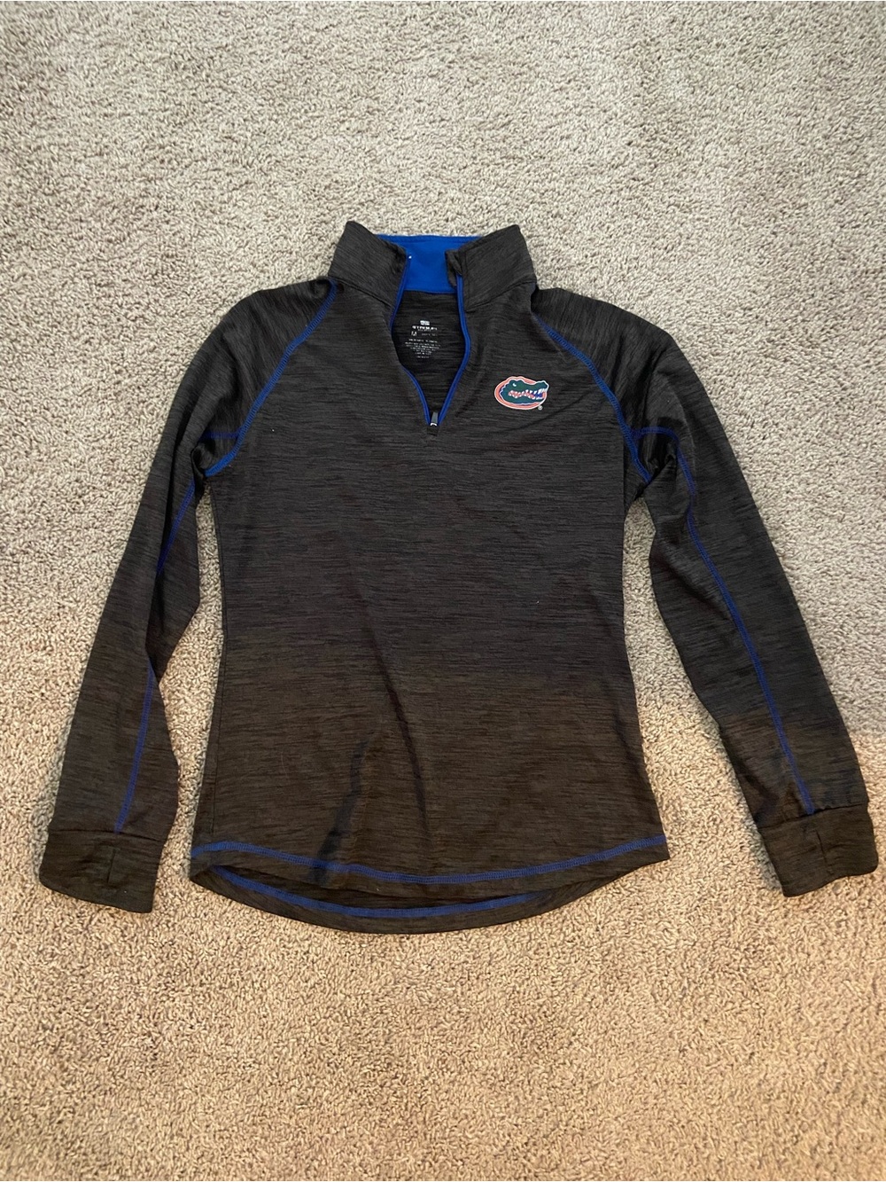 Florida Gators Charcoal Heather Quarter Zip Pullover - Womens Medium